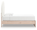 Arloster Tan/White Twin Upholstered Platform Bed by Ashley at Eve Furniture