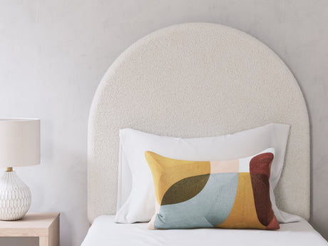 Arloster Tan/White Twin Upholstered Platform Bed by Ashley at Eve Furniture