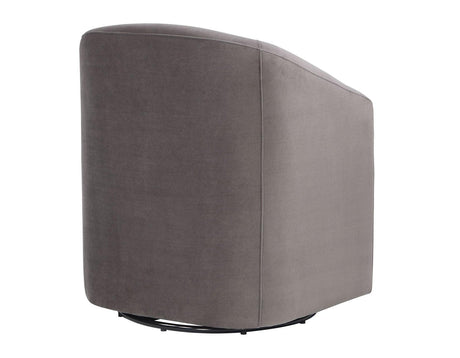 Arlo Fog Velvet Upholstered Swivel Barrel Chair by Steve Silver at Eve Furniture