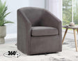 Arlo Fog Velvet Upholstered Swivel Barrel Chair by Steve Silver at Eve Furniture