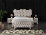 Armada Storage Bed With Headboard Cream by Furnia at Eve Furniture