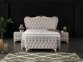 Armada Storage Bed With Headboard Cream by Furnia at Eve Furniture