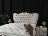 Armada Storage Bed With Headboard Cream by Furnia at Eve Furniture