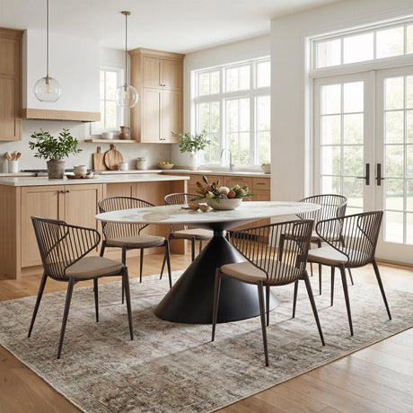 Armana White & Brown Dining Table by Zuomod at Eve Furniture