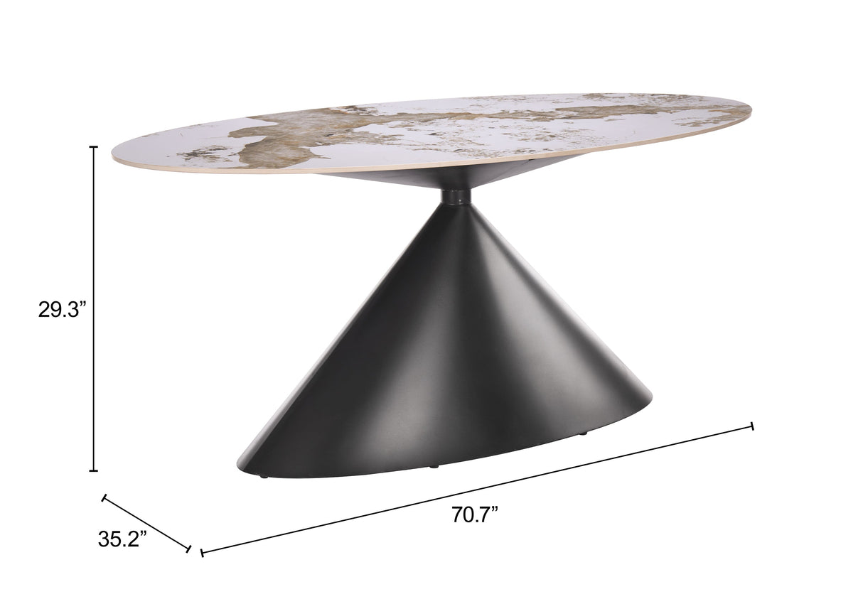 Armana White & Brown Dining Table by Zuomod at Eve Furniture