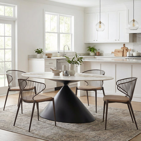 Armana White & Brown Dining Table by Zuomod at Eve Furniture