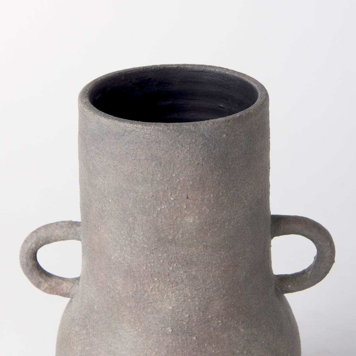 Armani 10.4H Brown-Gray Double Ear Ceramic Vase by Mercana at Eve Furniture