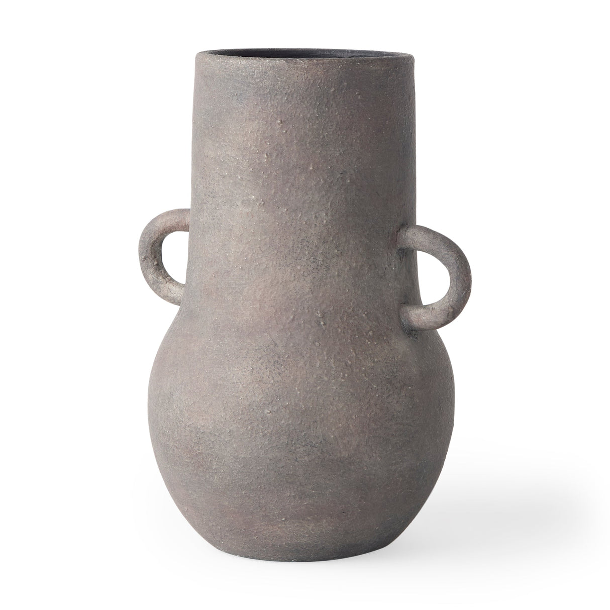 Armani 10.4H Brown-Gray Double Ear Ceramic Vase by Mercana at Eve Furniture