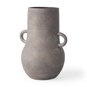 Armani 10.4H Brown-Gray Double Ear Ceramic Vase by Mercana at Eve Furniture