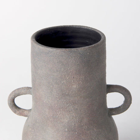 Armani Brown-Gray Double Ear Ceramic Vase by Mercana at Eve Furniture