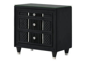 Armany Black Nightstand by Crown Mark at Eve Furniture