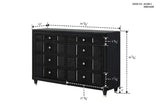 Armany Black Upholstered Wingback Panel Bedroom Set by Crown Mark at Eve Furniture