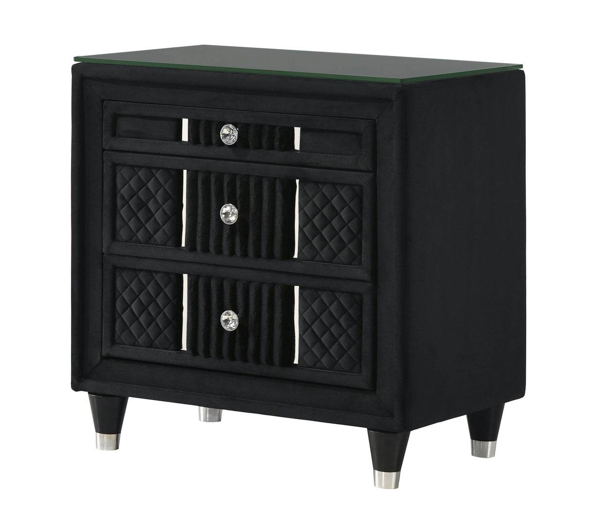 Armany Black Upholstered Wingback Panel Bedroom Set by Crown Mark at Eve Furniture