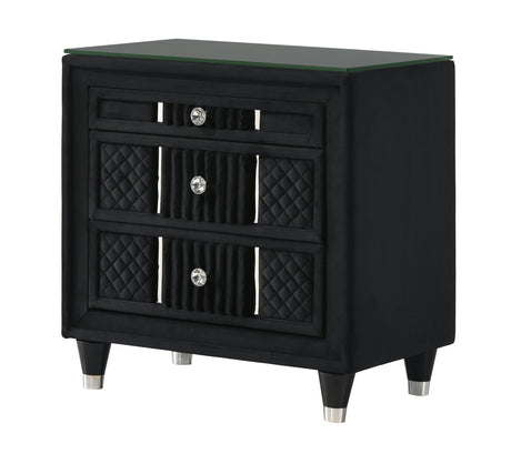 Armany Black Upholstered Wingback Panel Bedroom Set by Crown Mark at Eve Furniture