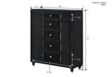 Armany Black Upholstered Wingback Panel Bedroom Set by Crown Mark at Eve Furniture