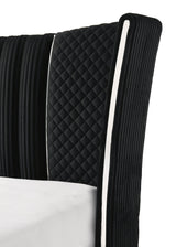 Armany Black Upholstered Wingback Panel Bedroom Set by Crown Mark at Eve Furniture
