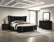 Armany Black Upholstered Wingback Panel Bedroom Set by Crown Mark at Eve Furniture