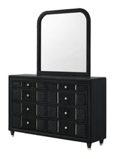 Armany Black Upholstered Wingback Panel Bedroom Set by Crown Mark at Eve Furniture