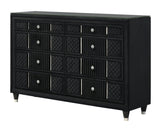 Armany Black Upholstered Wingback Panel Bedroom Set by Crown Mark at Eve Furniture