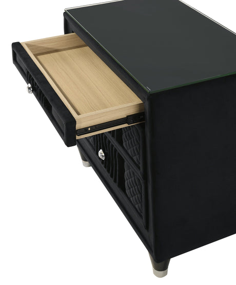 Armany Black Upholstered Wingback Panel Bedroom Set by Crownmark at Eve Furniture