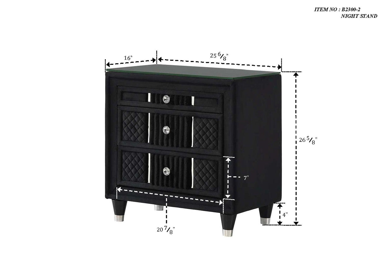 Armany Black Upholstered Wingback Panel Bedroom Set by Crownmark at Eve Furniture