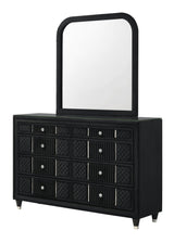 Armany Black Upholstered Wingback Panel Bedroom Set by Crownmark at Eve Furniture