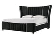 Armany Black Upholstered Wingback Panel Queen Bed by Crown Mark at Eve Furniture