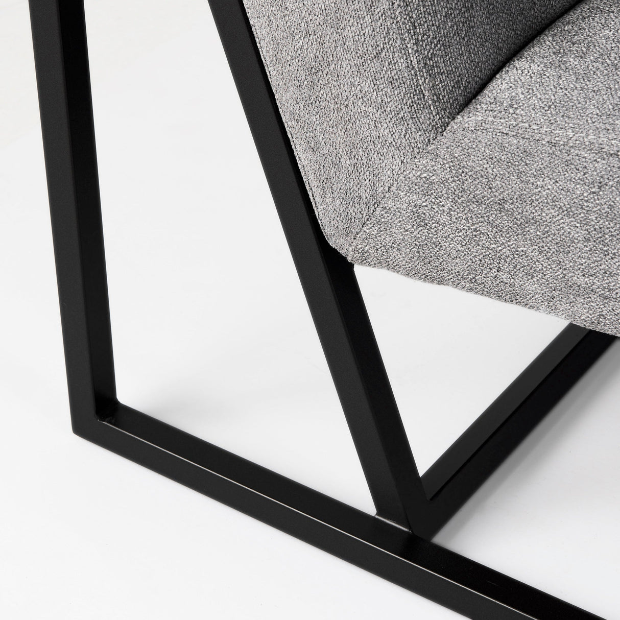 Armelle Gray Fabric Seat W/Black Metal Frame Accent Chair by Mercana at Eve Furniture