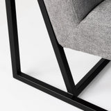 Armelle Gray Fabric Seat W/Black Metal Frame Accent Chair by Mercana at Eve Furniture