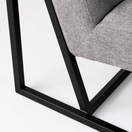 Armelle Gray Fabric Seat W/Black Metal Frame Accent Chair by Mercana at Eve Furniture