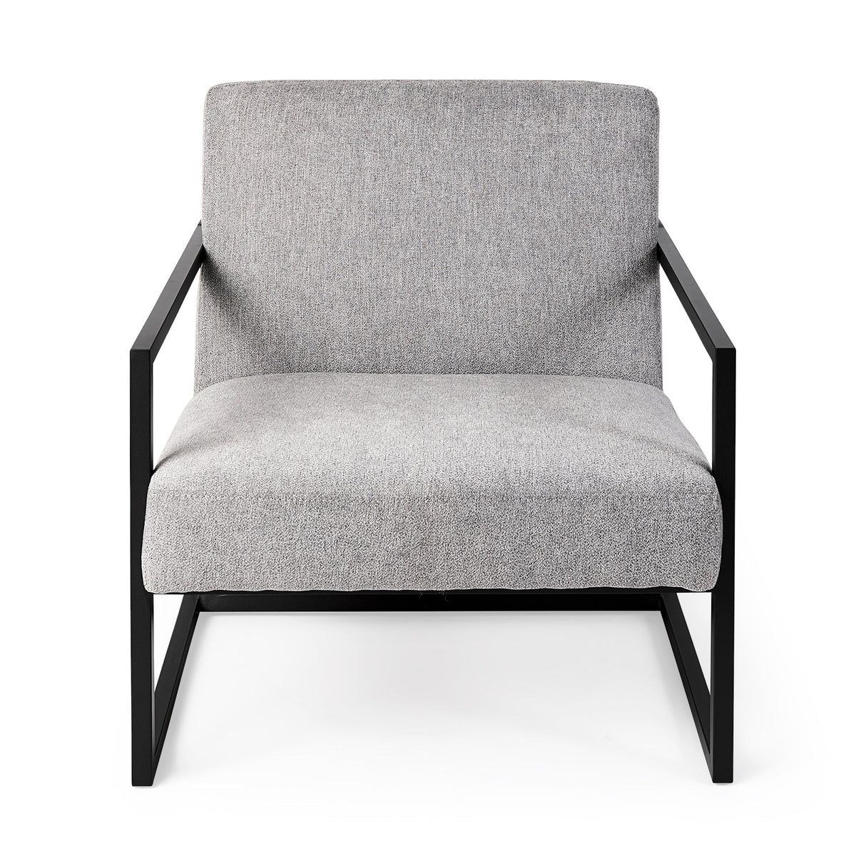 Armelle Gray Fabric Seat W/Black Metal Frame Accent Chair by Mercana at Eve Furniture