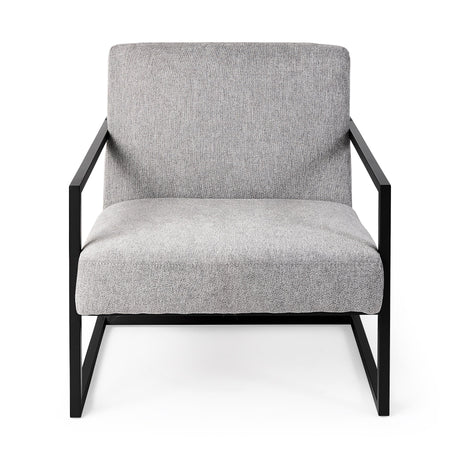 Armelle Gray Fabric Seat W/Black Metal Frame Accent Chair by Mercana at Eve Furniture