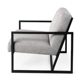Armelle Gray Fabric Seat W/Black Metal Frame Accent Chair by Mercana at Eve Furniture