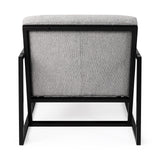 Armelle Gray Fabric Seat W/Black Metal Frame Accent Chair by Mercana at Eve Furniture