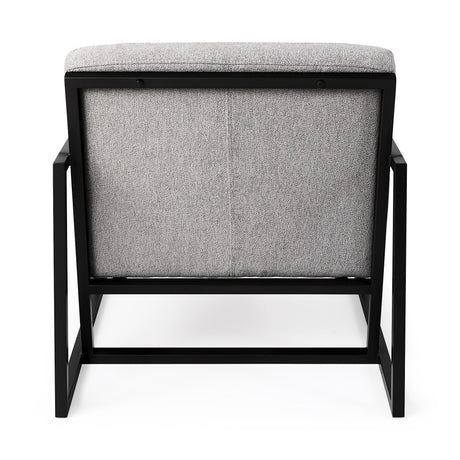 Armelle Gray Fabric Seat W/Black Metal Frame Accent Chair by Mercana at Eve Furniture