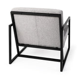 Armelle Gray Fabric Seat W/Black Metal Frame Accent Chair by Mercana at Eve Furniture