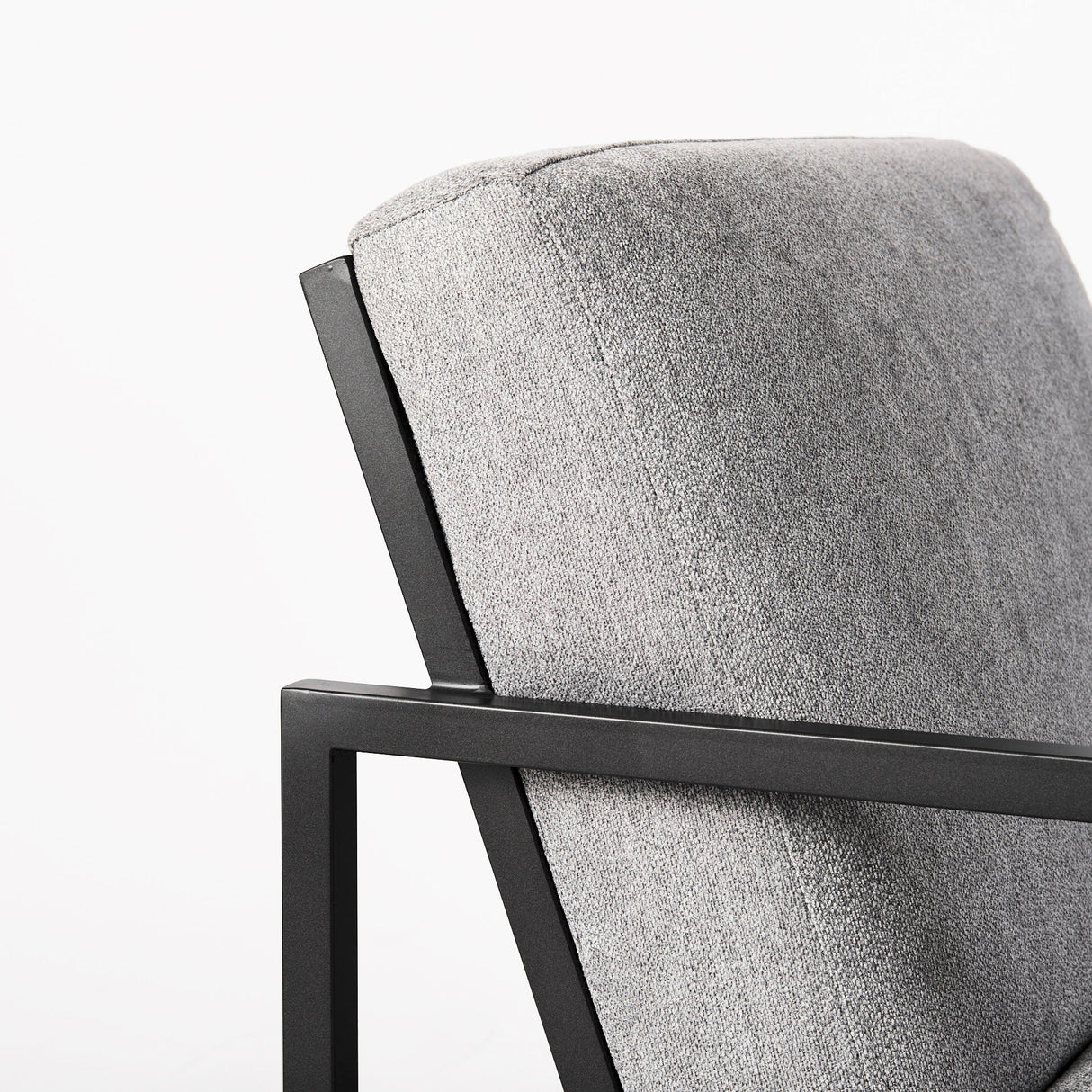 Armelle Gray Fabric Seat W/Black Metal Frame Accent Chair by Mercana at Eve Furniture