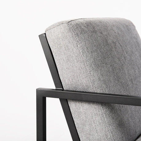 Armelle Gray Fabric Seat W/Black Metal Frame Accent Chair by Mercana at Eve Furniture