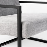 Armelle Gray Fabric Seat W/Black Metal Frame Accent Chair by Mercana at Eve Furniture