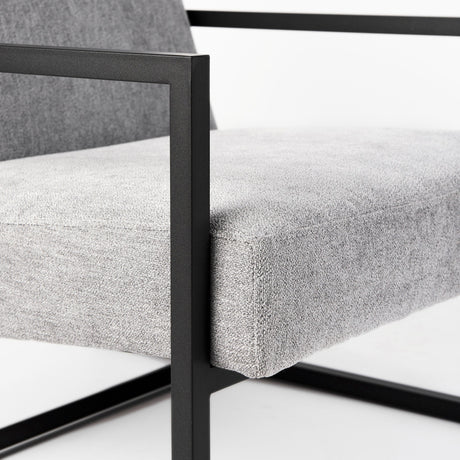 Armelle Gray Fabric Seat W/Black Metal Frame Accent Chair by Mercana at Eve Furniture
