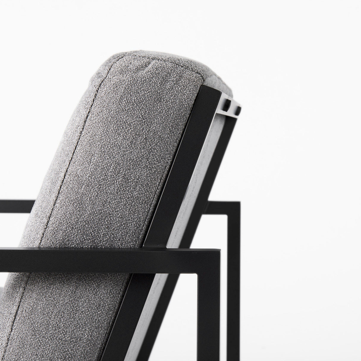 Armelle Gray Fabric Seat W/Black Metal Frame Accent Chair by Mercana at Eve Furniture