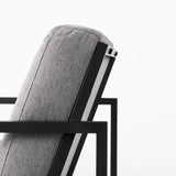 Armelle Gray Fabric Seat W/Black Metal Frame Accent Chair by Mercana at Eve Furniture