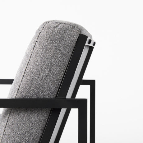 Armelle Gray Fabric Seat W/Black Metal Frame Accent Chair by Mercana at Eve Furniture