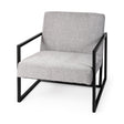 Armelle Gray Fabric Seat W/Black Metal Frame Accent Chair by Mercana at Eve Furniture