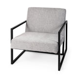 Armelle Gray Fabric Seat W/Black Metal Frame Accent Chair by Mercana at Eve Furniture