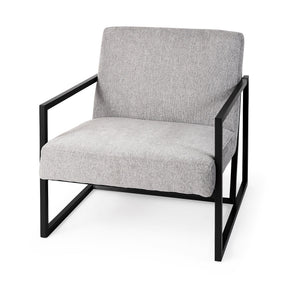 Armelle Gray Fabric Seat W/Black Metal Frame Accent Chair by Mercana at Eve Furniture