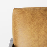 Armelle II Brown Leather Seat w/Gray Metal Frame Accent Chair by Mercana at Eve Furniture