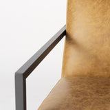 Armelle II Brown Leather Seat w/Gray Metal Frame Accent Chair by Mercana at Eve Furniture