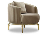 Armoni Chair With Gold Legs Beige by Furnia at Eve Furniture