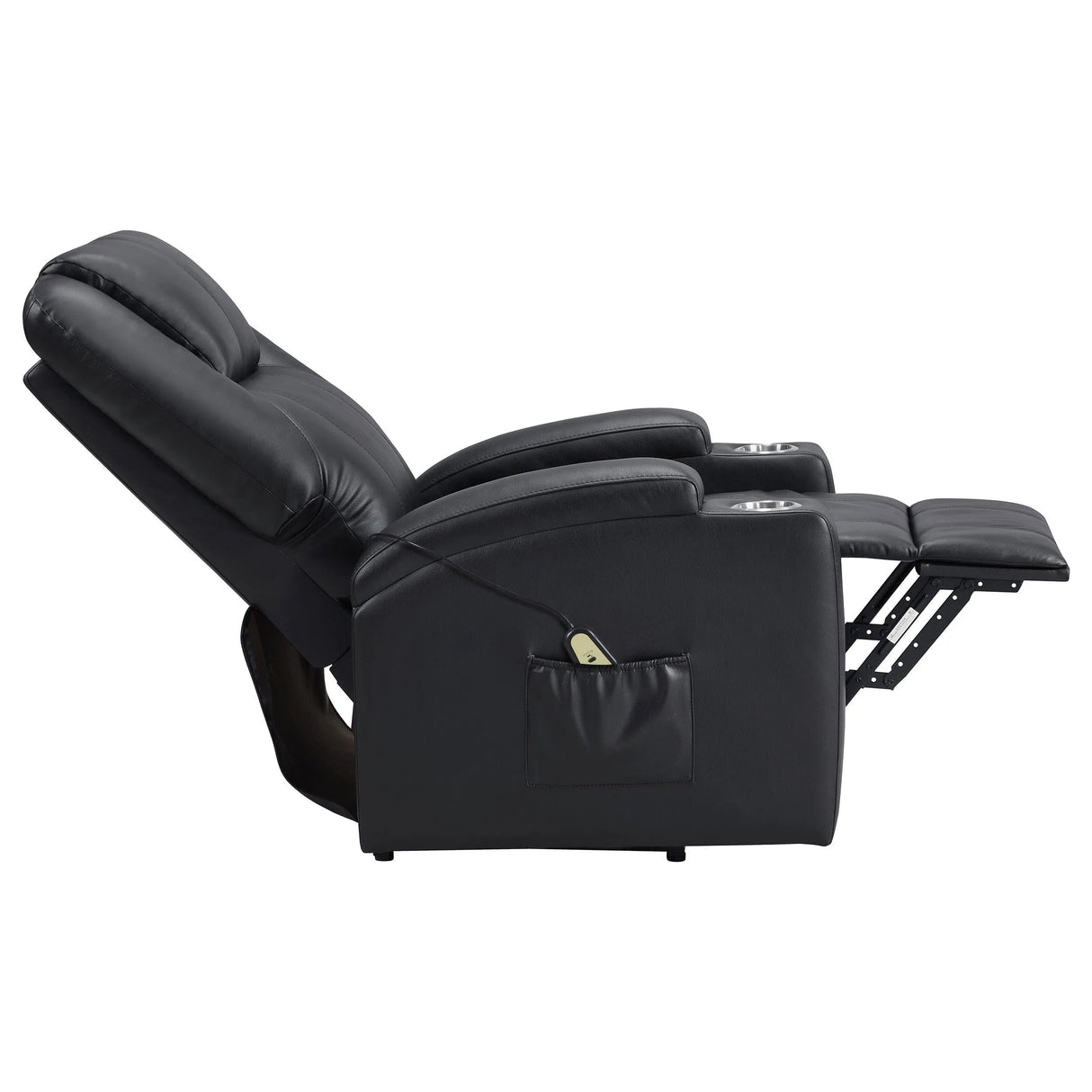 Armstrong Black Upholstered Power Lift Massage Recliner by Coaster at Eve Furniture